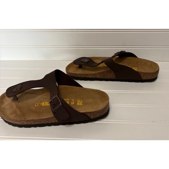 BIRKENSTOCK Gizeh Brown Natural Leather Oiled Sandals Shoes Size 38 Womens 8 NEW - Picture 4 of 8
